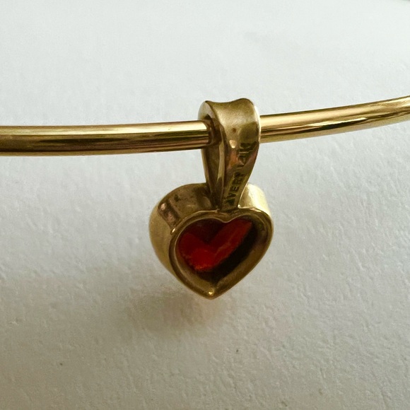 14k gold James Avery collet hook-on necklace & garnet heart pendant both retired - Picture 8 of 15